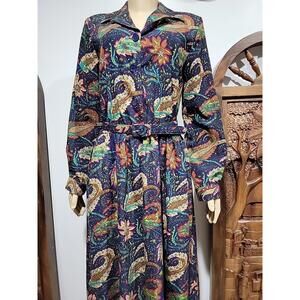 Vintage Vicki Wayne Women’s Midi Dress Paisley cottage core Sz 10 Made In USA #C
